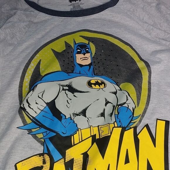 Active knit wear women's tee shirt Batman long sleeve gray size XXL - Picture 2 of 7